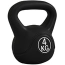 Kettlebell per Allenamento 4 kg in Plastica e Sabbia Nero  -1