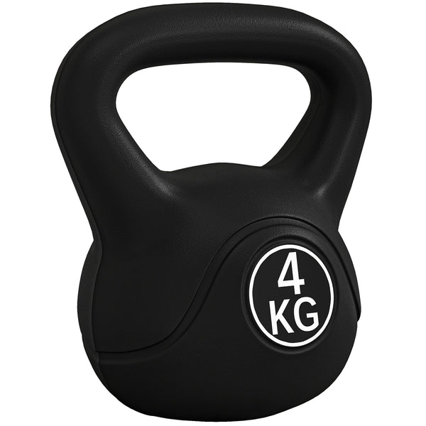 Kettlebell per Allenamento 4 kg in Plastica e Sabbia Nero sconto