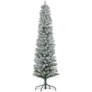 Albero di Natale Artificiale Innevato 180 cm 329 Rami e Luci LED Bianco Caldo Verde -6