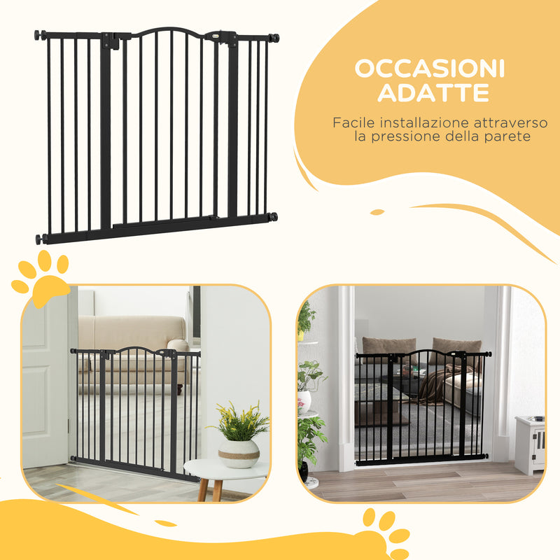 Cancellino per Cani Estensibile 74-100x78 cm in Metallo Nero-6