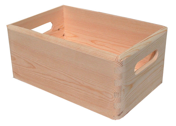 Contenitore Box Salvaspazio Sovrapponibile 30x20x14 cm in Legno di Pino Naturale online