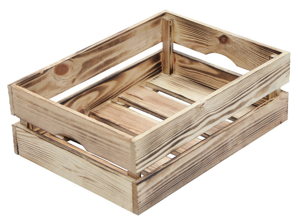 sconto Contenitore a Cassetta Salvaspazio 40x30x14 cm in Legno Effetto Fiammato Naturale