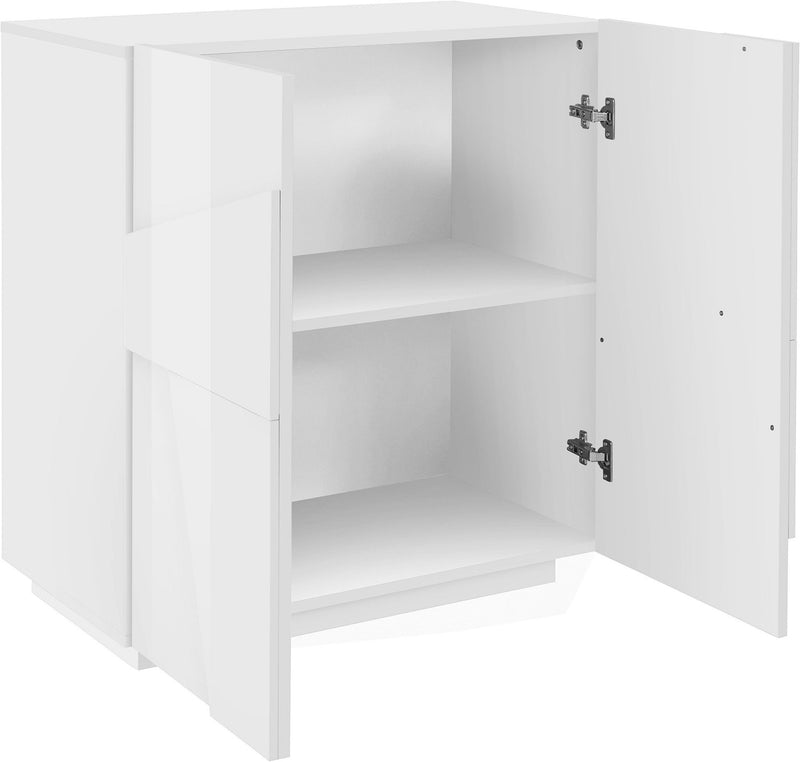 Credenza 2 Ante Battenti 81,2x44,2x86 cm Ping Bianco Lucido-3