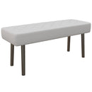 Panca Fondo Letto 100x35x45 cm in Finta Pelle Trapuntata e Gambe in Acciaio Grigio  -1