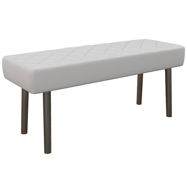 Panca Fondo Letto 100x35x45 cm in Finta Pelle Trapuntata e Gambe in Acciaio Grigio online