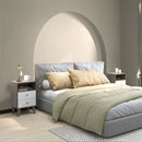 Set di 2 Comodini con 2 Cassetti e Vano Aperto 40x34x64 cm Grigio   -2