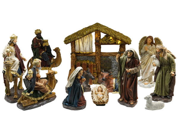 prezzo Presepe Natività 12 Pezzi 30 cm con Capanna