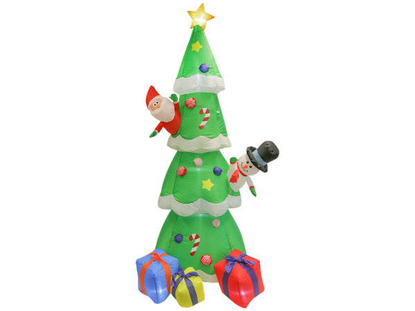 Albero di Natale Gonfiabile 240 cm con Babbo Natale e Pacchi Regalo  con Luci LED acquista