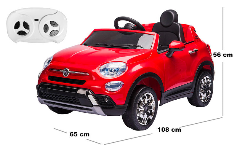 Macchina Elettrica per Bambini 12V con Licenza Fiat 500X Rossa-5