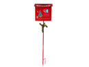 Cassetta Posta Babbo Natale da Giardino 24x8x90h cm Rosso  -1