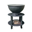 Barbecue a Legna e a Carbone Ø75xH86 cm in Acciaio Corten con Accessori Stromboli Antracite-1