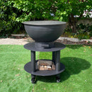 Barbecue a Legna e a Carbone Ø75xH86 cm in Acciaio Corten con Accessori Stromboli Antracite-4