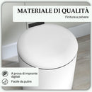 Pattumiera a Pedale 20 Litri 36x30x44,5 cm con Chiusura Silenziosa in Metallo e PP Crema-6