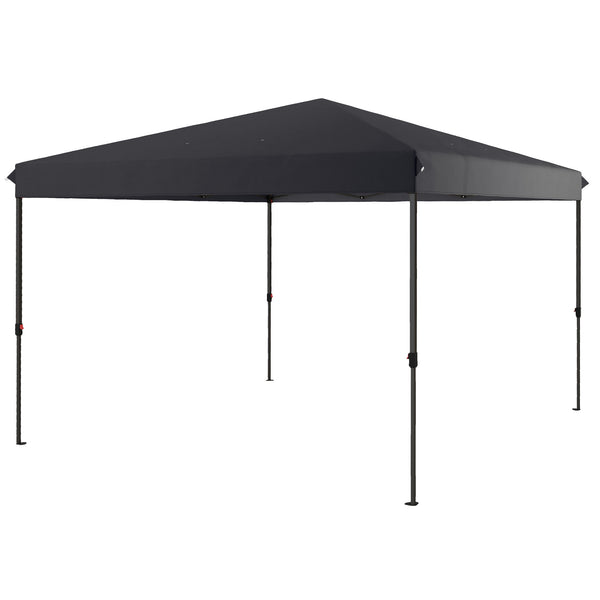 Gazebo Pieghevole 3.6x3.6m con Apertura a Bottone Altezza Regolabile e Borsa con Ruote Nero sconto