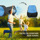 Lettino Gonfiabile da Campeggio 195x83x52 cm Mare con Borsa di Trasporto Blu-4