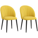 Set 2 Sedie Design Nordico 52x54x79 cm Tessuto Effetto Velluto Giallo   -1