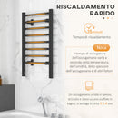 Scaldasalviette Elettrico da Terra o Parete 150W Timer 2-4 Ore 53x35x90 cm Nero-6