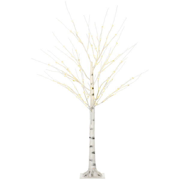 sconto Albero di Natale Artificiale 150 cm 12 Rami con Luci LED 3000K per Interni ed Esterni al Coperto Bianco