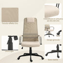 Sedia da Ufficio Ergonomica Girevole con Reclinazione Altezza Regolabile 58x61x115-125 cm Beige  -6