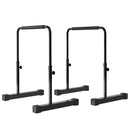 Set 2 Barre per Dip Parallele 4 Altezze Regolabili 70x50x80-105 cm Maniglie Antiscivolo in Acciaio Nero -1