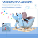 Cavallo a Dondolo per Bambini in Legno e Peluche Elefante Blu    -4