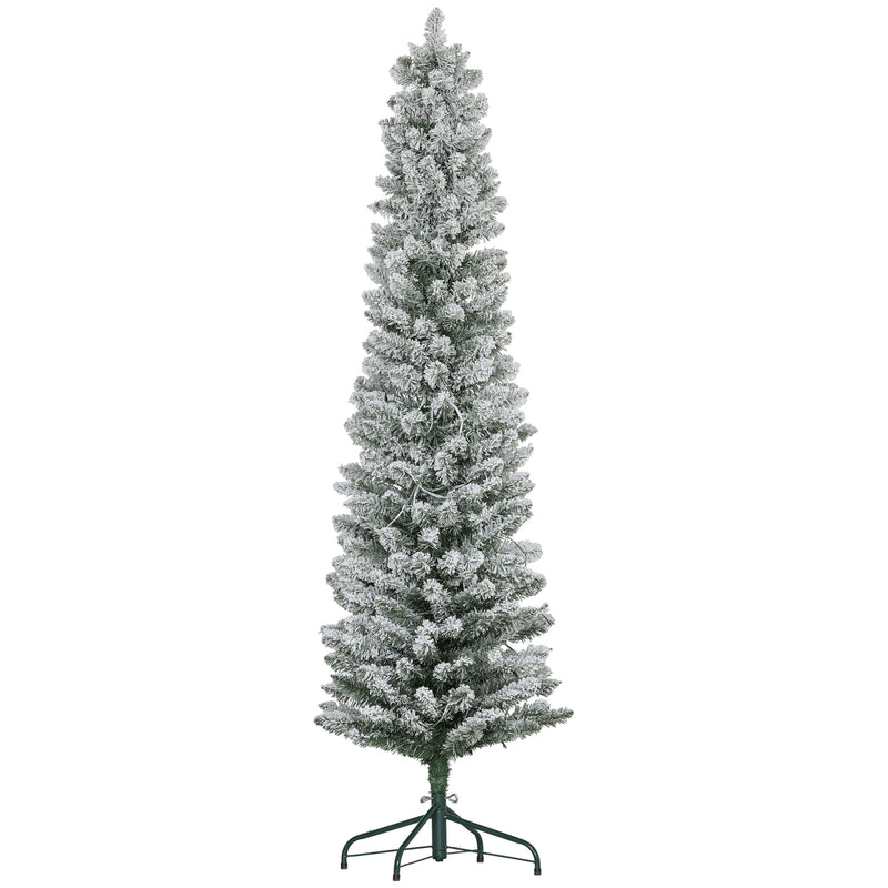 Albero di Natale Artificiale Innevato 180 cm 329 Rami e Luci LED Bianco Caldo Verde -1