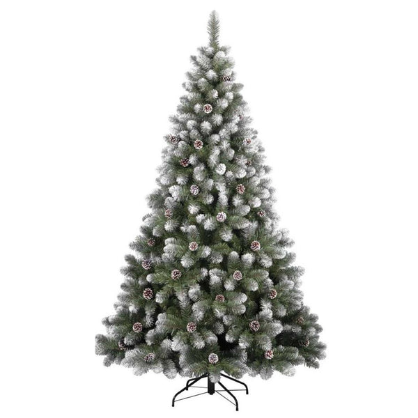 Albero di Natale Artificiale alto 150cm con 361 rami addobbato con punte innevate e pigne acquista