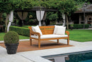 Panchina da Giardino 210x112x103 cm Bali in Teak con Cuscini e Pollow  Ecrù-2