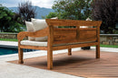 Panchina da Giardino 210x112x103 cm Bali in Teak con Cuscini e Pollow  Ecrù-5