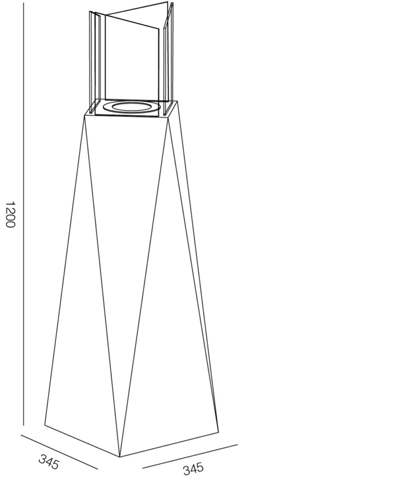 Camino a Bioetanolo da Pavimento 34,5x34,5x120 cm 1500W 1,2L Nairobi Nero -5