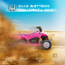 Quad Elettrico per Bambini licenza ufficiale HONDA con Luci LED Clacson e Pedali Rosa  -4