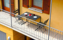 Set Tavolo e 2 Sedie da Balcone Pieghevoli in Ferro Nero-2