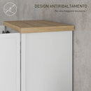 Armadio a 2 Ante con Cassetto Inferiore Barra Appendiabiti e Ripiano 85x55x160 cm Bianco -5