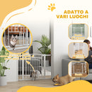 Cancelletto di Sicurezza per Animali con Estensioni 76-104 cm Porta per Gatti Bianco -8