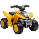 Mini Quad Elettrico per Bambini 6V Clacson e Fari con Licenza Caterpillar Giallo-1