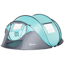 Tenda da Campeggio 3 Persone a Cupola Pop-Up Automatica a Igloo 286x209x122 cm in Poliestere Azzurro-1