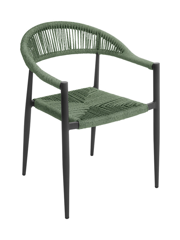 Sedia  da Giardino 56x78x59 cm Milano con Corda Sintetica e Allumino Antracite e Verde acquista