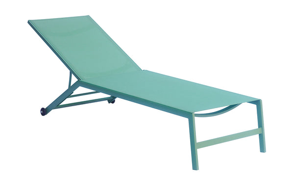 sconto Lettino Prendisole da Giardino 195x70x34 cm con Ruote Verde