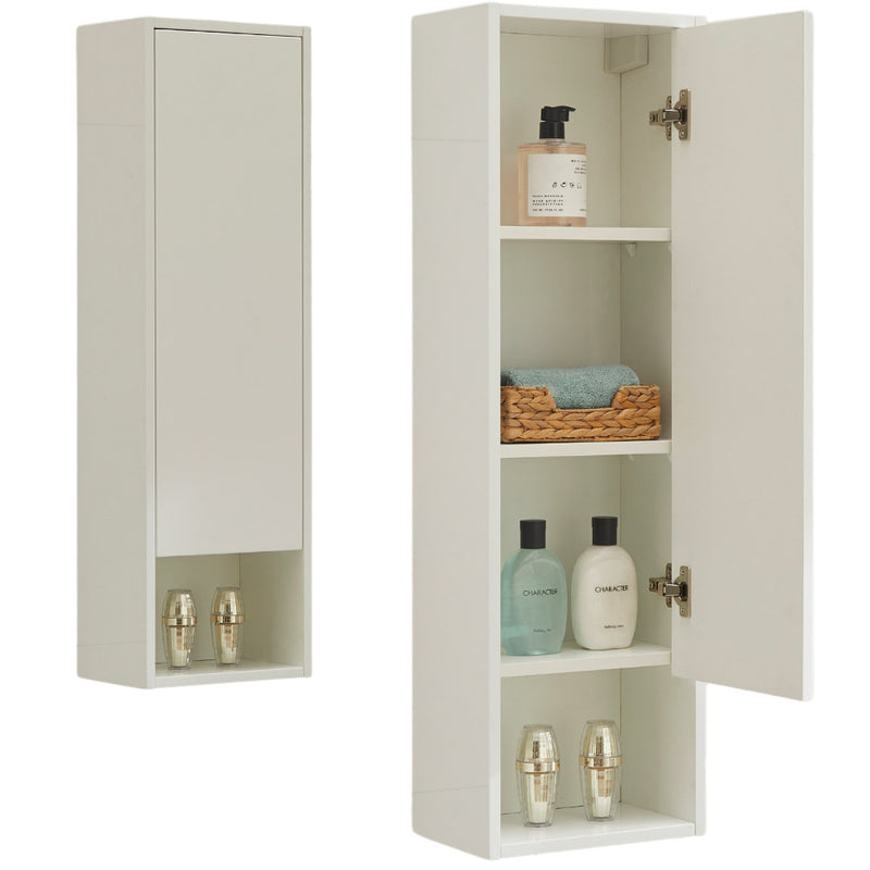 Mobile a Colonna per Bagno 30x20x100 cm in MDF Bianco-2