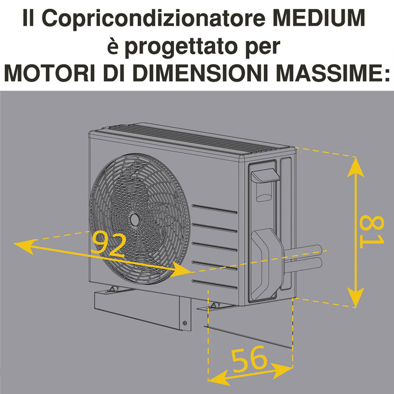 Copri Condizionatore da Esterno Medium 100x54/60x85 cm in Alluminio Bianco -2