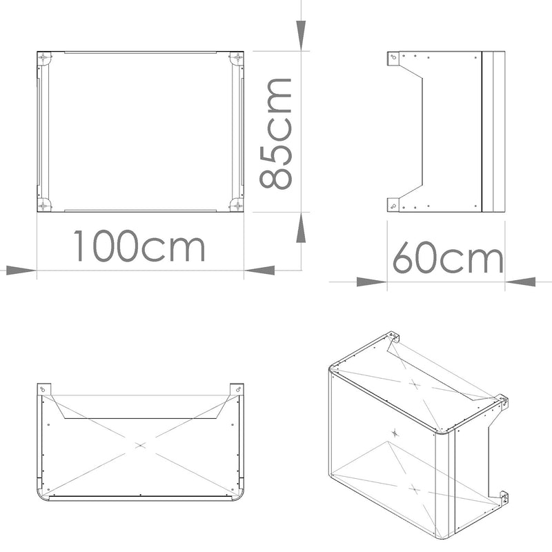 Copri Condizionatore da Esterno Medium 100x54/60x85 cm in Alluminio Bianco -5