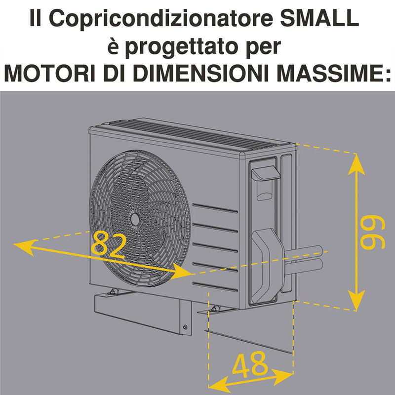 Copri Condizionatore da Esterno Small 90x46/52x70 cm in Alluminio Antracite -3