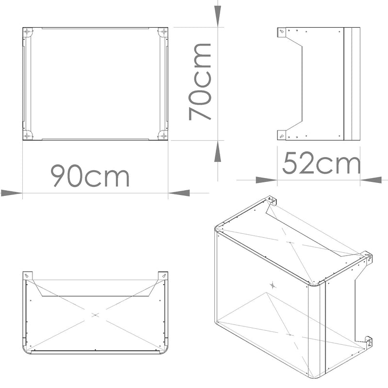 Copri Condizionatore da Esterno Small 90x46/52x70 cm in Alluminio Bianco -5