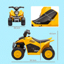 Mini Quad Elettrico per Bambini 6V Clacson e Fari con Licenza Caterpillar Giallo-3