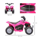 Quad Elettrico per Bambini licenza ufficiale HONDA con Luci LED Clacson e Pedali Rosa  -3