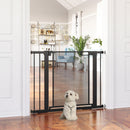 Cancellino per Cani Estensibile a Pressione con Chiusura Automatica 75-103x76 cm in Acciaio e ABS Nero-2