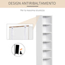 Set 2 Pezzi Mobile Libreria Porta CD 21x19.2x88,3 cm in Legno Bianco  -4