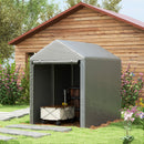 Capanno Box per Attrezzi da Giardino 120x179x165 cm Tenda in PE anti UV e Metallo Grigio chiaro-2