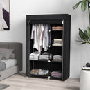 Armadio in Tessuto Portatile 103x43x162,5 cm Appendiabiti e 6 Ripiani Nero -2