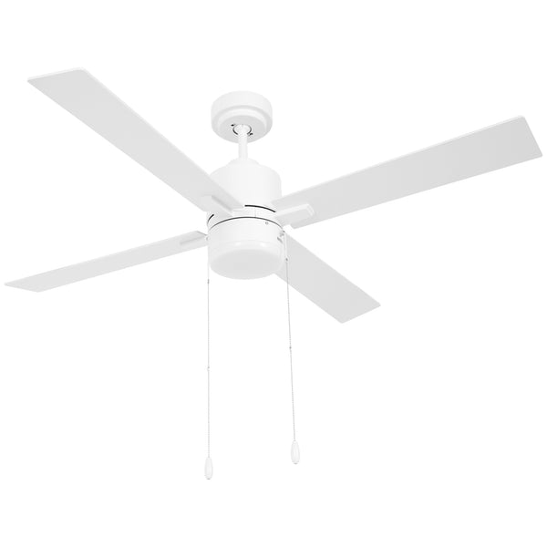 online Ventilatore da Soffitto con Luce LED Ø130 cm 3 Velocità e Motore Reversibile Bianco e Legno